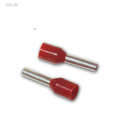 Aderendhülsen rot, für 1,5mm² Kabel, Schaft isoliert, rote Aderendhülse 100