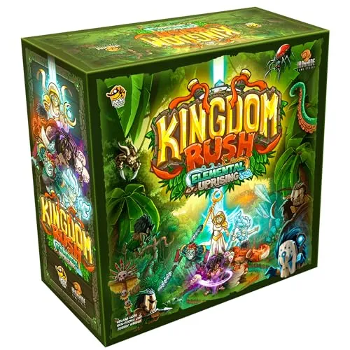 Lucky Duck Games Kingdom Rush: Elemental Uprising Brettspiel, kooperatives Tower-Defense-Strategiespiel für Kinder und Erwachsene, ab 14 Jahren, 1–4 Spieler, 45–90 Minuten Spielzeit, hergestellt von