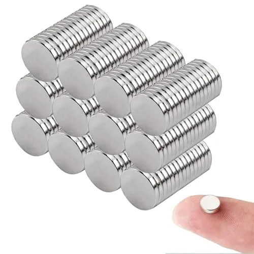 Neodym-Magnete Mini Magnete 100 Stück 10 mm x 1 mm Neodym, rund, klein, starker Seltenerdmagnet, für Kühlschrank, Handwerk, Küche und Büro