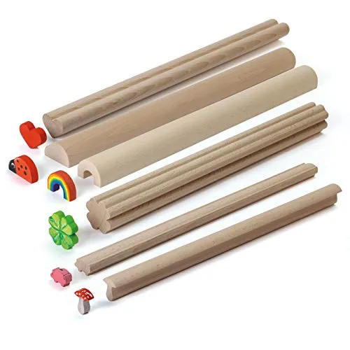Erzi 41267 Bastelleisten Glücksbringer aus Holz - Unbehandeltes Holz: Fördert Kreativität und handwerkliche Fähigkeiten bei Kindern, ideal für gemeinsames Spielen und Lernen.