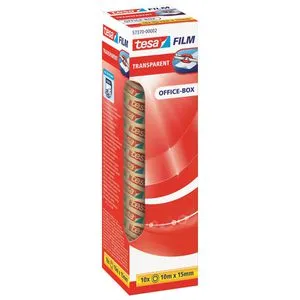 Tesa Klebeband 57370, tesafilm, 15mm x 10m, transparent, Kern-Ø 26mm, 10 Stück