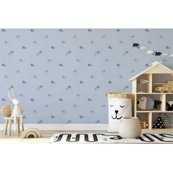Tadessi Vliestapete Tapete Kinderzimmer M1-No.763, Vliestapete, Blau, Grau, Tapete blau|grau