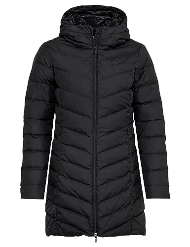 VAUDE Damen Women's Annecy Down Coat Jacke, Black Uni, 40 EU - Funktionsjacken - Warmer Wintermantel mit recyceltem Daunenfutter, wasser- und schmutzabweisend, leicht und bequem, klimaneutral kompensiert; umweltfreundlich hergestellt.