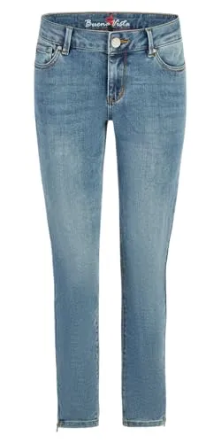 Buena Vista Damen Italy 7/8 Stretch Jeans - Vintage Denim - Modische 7/8 Jeans mit Skinny Passform und stylishen Reißverschlüssen. Bequem und vielseitig durch hochwertige Materialzusammensetzung. Klassisches 5-Pocket-Design und normale Leibhöhe für optimalen Tragekomfort.