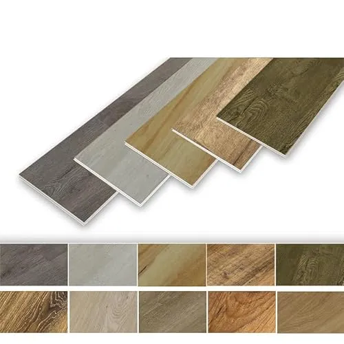 Klick Hart Vinylboden SPC, Fliesendekor, Wasserfest, 4mm + 1mm Isolierung für Bodenheizung (Mechelen Mahogany, 1 Stück Muster)