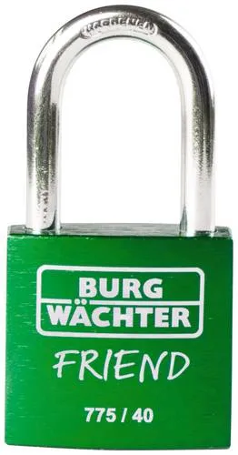 Burg Wächter 39451 Vorhängeschloss 40.00mm verschieden schließend Grün Schlüsselschloss