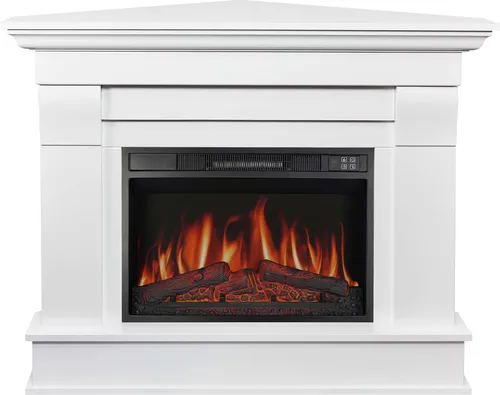 ArtiFlame Elektrokamin Albion Corner AF23S Elektrischer Eckkamin mit Heizung 1800W realistischer 3D-Flammeneffekt LED-Beleuchtung Fernbedienung Weiß