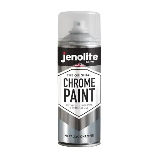 JENOLITE Chrom Spray 400ml – Hochglänzendes Metallisch-Silber für Vielseitige Anwendungen - Hochwertiger Chrom Spray für metallisch-silberne Oberflächen. Ideal für Heimwerker und Bastler, geeignet für Metall, Holz, Kunststoff und mehr. Wetterfest und hitzebeständig bis 90 °C, perfekt für Innen- und Außenbereiche.