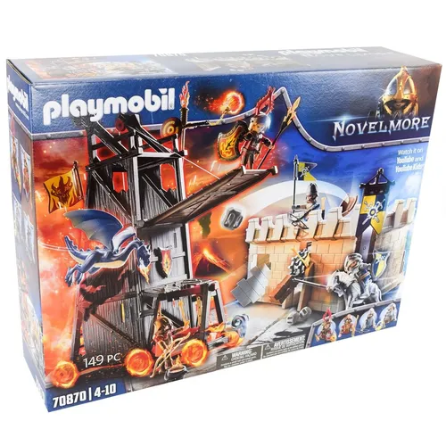 Playmobil® 70870 Novelmore Angriffsturm & Ritter-Verteidigungsmauer - Playmobil Set mit 149 Steinen, inklusive Angriffsturm und Katapult. Ideal für kreative Rollenspiele ab 4 Jahren.