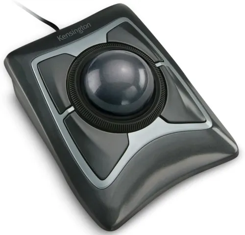Trackball Expert mus kabel - Kabelgebundene Trackball Maus, optisch, für Rechts- und Linkshänder, 4 Tasten, ergonomisches Design in Schwarz