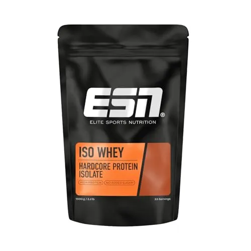 ESN IsoWhey Hardcore Proteinpulver, Neutral, 1 kg - Hochwertiges Eiweiß für Sport und Alltag - Molkenproteine mit bis zu 26 g Protein pro Portion, hergestellt in Deutschland, ideal für Athleten und gesundheitsbewusste Menschen.