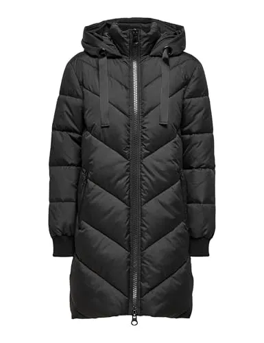 JDY Steppmantel JDYSKYLAR LIFE HOOD JACKET OTW NOOS schwarz - Funktionsjacke mit pflegeleichtem Steppmaterial, wärmend und ideal für kalte Tage, ausgestattet mit hochschließendem Kragen und praktischen Eingrifftaschen.