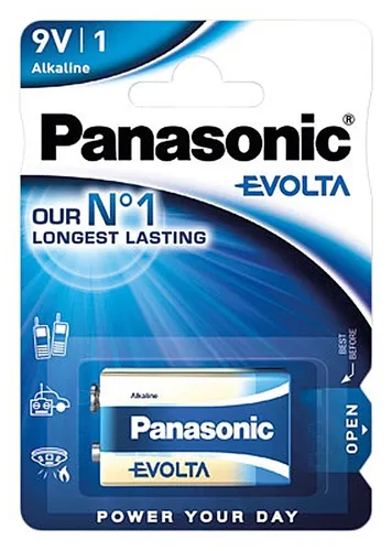 Panasonic Evolta 9V Block Alkaline Batterie 6LR61 E-Block für Rauchmelder 1 x