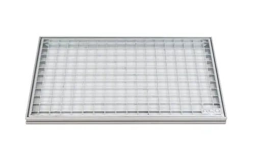 ACO Maschenrost 60x40cm mit ALU Einbaurahmen - Gitterrost für Innen- und Außenbereiche, robust, langlebig und einfach montierbar – ideal als Schuhabstreifer für Eingänge.