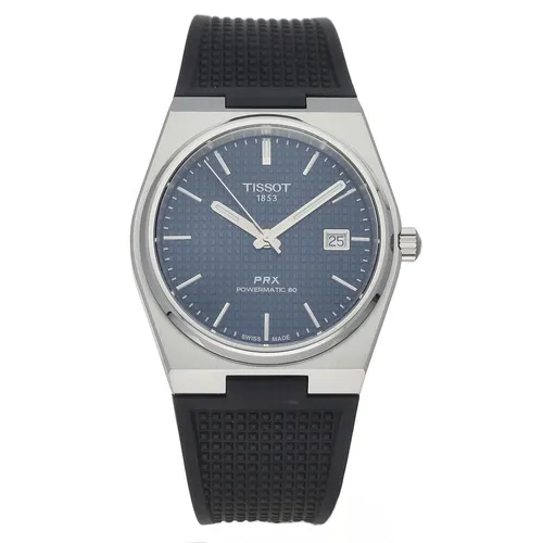 Tissot PRX T-Klassisch Powermatic 80 Herrenuhr - Armbanduhren für Herren, Swiss Made Automatik mit Saphirglas, wasserdicht bis 100 m und stilvolles Kautschukarmband für Alltag und Freizeit.