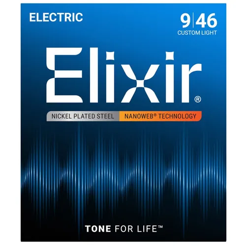 Saiten E-Gitarre Elixir Nanoweb Custom Light .009-046 Gitarrensaiten E- Gitarre