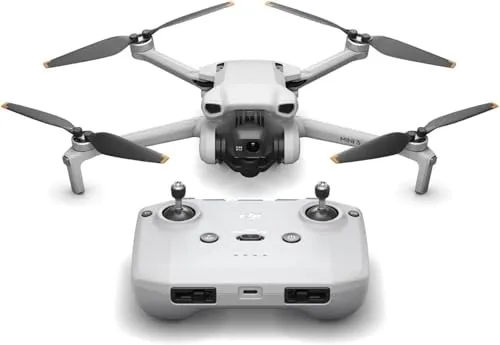 DJI Mini 3 + Remote Controller - Leichte 4K Drohne unter 250g, ideal für Anfänger mit Hinderniserkennung und bis zu 38 Minuten Flugzeit