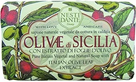 Nesti-Dante-Firenze Olivae Sicilia Seife 150 g - Hochwertige Seife aus Sizilien mit duftendem Olivenöl, ideal für sensible Haut. Reinigt schonend und pflegt intensiv.