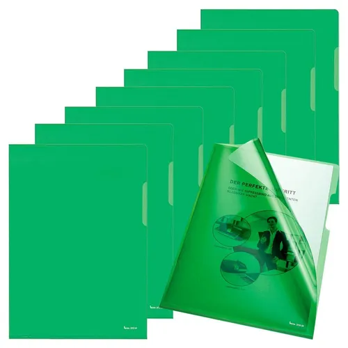 bene Sichthüllen DIN A4 grün glatt 0,15 mm - 100 Stück - Prospekt- & Sichthüllen, ideal zum Schutz und zur Präsentation Ihrer Dokumente in einem klaren, ansprechenden Design.