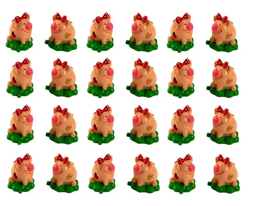 Geschenkestadl Dekofigur 24 Stück Mini Glücksschweinchen Glücksschwein Glücksbringer Figuren (24 St)