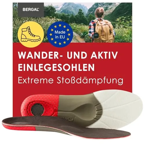 Bergal X-Treme Komfort Premium-Einlegesohle – Ultraleichter Laufkomfort für Sport und Freizeit, Gr. 43 - Entlasten Sie Ihre Füße bei jedem Schritt mit der anatomisch geformten Einlegesohle. Ideal für unebene Untergründe und strapazierfähig, sorgt sie für langanhaltenden Komfort in Schuhen ohne Sicherheitsanforderungen.