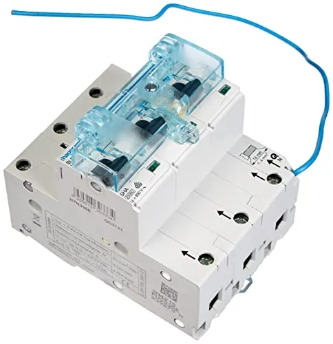 Hager HTN363E SLS-Schalter 3P 63A - 3-poliger SLS-Schalter für Hutschienenmontage, mit Multifunktionsverschluss für zusätzliche Sicherheit und Schutz gegen unbeabsichtigtes Schalten. Ideal für Elektroinstallationen.