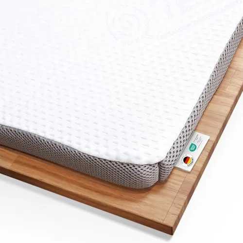 Topper 90x200cm EcoON - Ergonomische Memory Schaum Auflage - Matratzenauflage mit Testsieger-Note 1,5, atmungsaktiv und feuchtigkeitsregulierend dank nachhaltigem Tencel-Bezug für ein optimales Schlafklima.