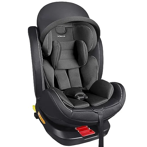 XOMAX XZ-16 Kindersitz 360° drehbar mit ISOFIX - Kindersitz mitwachsend für 0-36 kg (0-12 Jahre), drehbar für flexible Blickrichtung und mit abnehmbarem, waschbarem Bezug - ideal für Familien!