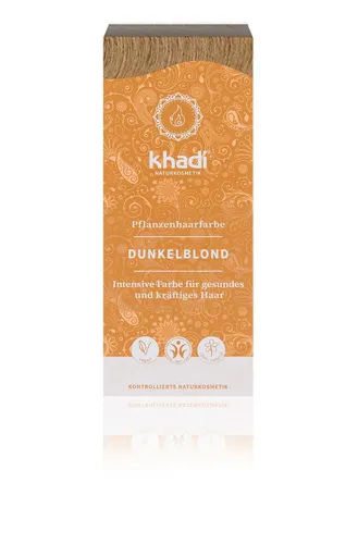 khadi Pflanzenhaarfarbe Dunkelblond 100 g - Entdecken Sie die khadi Pflanzenhaarfarbe Dunkelblond 100 g für eine natürliche, aschige Blondnuance. Die Kombination aus pflanzlichen Inhaltsstoffen sorgt für strahlende Farben und geschmeidige Haare – ganz ohne synthetische Zusätze.