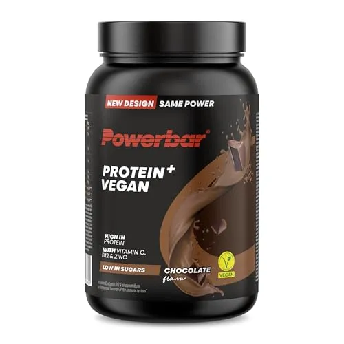 Powerbar Protein Plus Vegan - Immune Support - Chocolate - 570g - Protein Pulver für vegane Ernährung, zuckerarm und unterstützt das Immunsystem für eine gesunde Lebensweise.