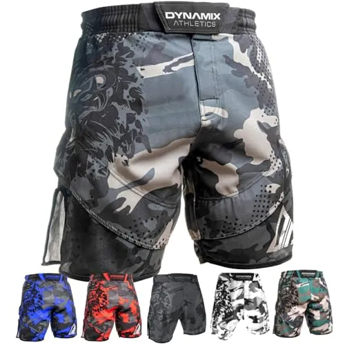 Dynamix Athletics Hybrid Training Shorts Predatex - MMA Grappling Kampfsport Fitness Martial Arts Fight Hose für Herren im Camouflage Style (as3, Alpha, m, Regular, Regular, Woodland Camo)