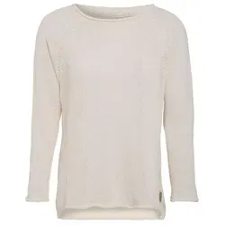 KNIT FACTORY - Jasmin Damen Strickpullover - Herbst und Winter Pulli - Pullover mit Rundhalsausschnit und Lange Ärmeln - Oberteile aus 80% Recycelte Baumwolle - Beige - 40/42