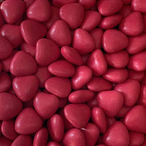Herzdragees pink 500 g - Gastgeschenk Hochzeit Bonboniere Candy Bar Give Away - Schokoherzen Schokoladenherzen Schokolinsen Herz Schokodragees - Alternative zu Hochzeitsmandeln