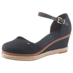 Tommy Hilfiger BASIC CLOSED TOE MID WEDGE Spangenpumps, Riemchensandale, Keilabsatz, Sommerschuh, mit verstellbarer Schnalle