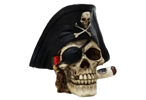 MystiCalls Dekofigur Totenkopf mit Piratenhut - Figur, Pirat (1 St), Sammelfigur, Sammlerfigur, Designerfigur, Dekofigur, Dekorationsobjekt