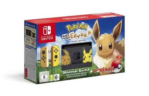 Nintendo Switch Konsole - Pokémon: Let’s Go, Evoli! Bundle Limited Edition - Konsolen mit 6,2 Zoll Full HD Bildschirm, inkl. 2 Joy-Con Controllern und umfangreichem Zubehör für ein aufregendes Spielerlebnis.