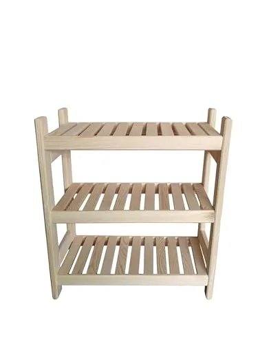 Stolarstwo Wochnik S.C. Holzregal - Modulares Standregal für jeden Raum - Praktisches, stapelbares Regal aus Kiefernholz mit 2 oder 3 Einlegeböden. Ideal für Bücher und mehr, bietet Flexibilität und Platzersparnis in jedem Haushalt! Perfekt für Keller, Wohnzimmer oder Büro! 60x50x43 cm mit sicherem Design für Stabilität. 3 Einlegeböden erhältlich!  