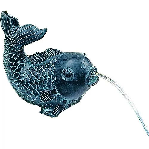 Heissner Teichfigur mit Speierfunktion Fisch 18 x 16 x 13 cm - Teichdeko & Wasserspiele, dekorativer Fisch mit Speierfunktion für lebendige Wasserspiele in Ihrem Garten.