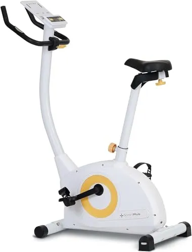 SportPlus COMPACT Heimtrainer Fahrrad mit 24 Widerstandsstufen - Fahrradergometer mit integriertem Herzfrequenz-Messer und App-Kompatibilität für ein individuelles und interaktives Training.