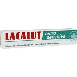 Lacalut Extra Sensitive Wirkzahncreme 75 ML - Zahnpasta für empfindliche Zähne, desensibilisiert Zahnhälse und reduziert Schmerzempfindlichkeit durch spezielle Rezeptur mit Kalium- und Strontiumsalzen.