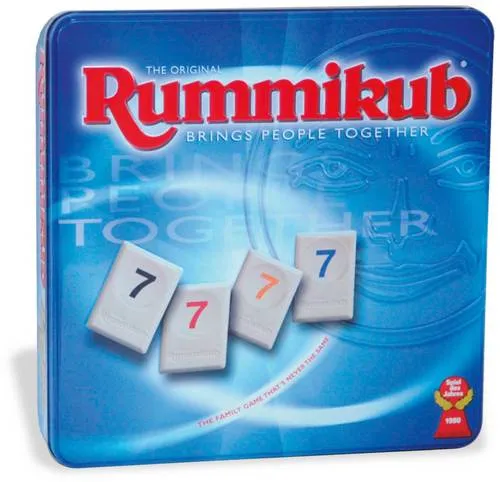 Jumbo Kartenspiel 3973 - Original Rummikub in Metalldose - Gesellschaftsspiel für 2-4 Spieler, ab 7 Jahren. Spannendes Zahlenlegespiel in stabiler Metalldose, fördert strategisches Denken und sorgt für unvergessliche Spieleabende.