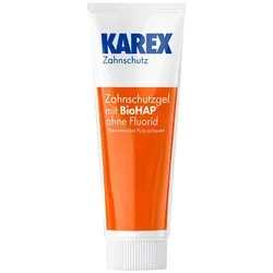 Karex Zahnschutzgel - Arzneimittel zur Karies-Prophylaxe mit BioHAP*, fördert die Remineralisation des Zahnschmelzes und schützt vor Karies, ideal für schmerzempfindliche Zähne und Patienten mit kieferorthopädischen Apparaturen.