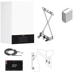 VIESSMANN Gas-Brennwert-Therme Vitodens 300-W, 11 kW - Effiziente Heizlösung - Brennwertkessel und Heizkessel mit modulierendem MatriX-Plus-Brenner, 7-Zoll-Farb-Touchdisplay und integrierter WLAN-Schnittstelle für einfache Bedienung und hohe Energieeffizienz.