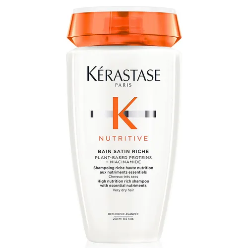 Kérastase Nutritive Bain Satin Riche 250 ml - Nährendes Shampoo für trockenes Haar, revitalisiert und stärkt die Haarstruktur, sorgt für Glanz und unwiderstehliche Weichheit.