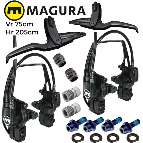 Magura HS11 Hydraulische Felgenbremse - Carbotecture Set Evo2 für Trekking & City E-Bikes, hohe Bremskraft und ergonomisches Design für maximale Sicherheit