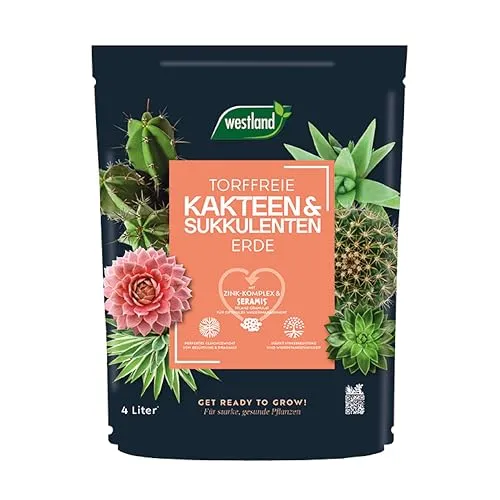 Westland Kakteen & Sukkulenten Erde, 4 l – Kakteenerde für gesunde Pflanzen, Erde mit Tongranulat zur optimalen Wasser- und Nährstoffverteilung