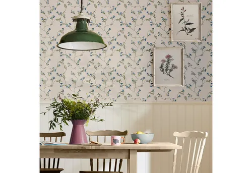Joules Vliestapete Robey Cottage Floral - Tapete mit floralem Design, formstabil und leicht zu verarbeiten – ideal für jeden Raum, auch in Nassbereichen einsetzbar.