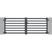 Casanoov Flügeltor Elektrisch Antelao 300x110cm Aluminium Grau mit Drehtorantrieb Ranger B150 - Elegantes Doppelflügeltor aus grauem Aluminium, ideal für Ihren Außenbereich. Inklusive leistungsstarkem Motor für einen komfortablen Zugang und hohe Stabilität.