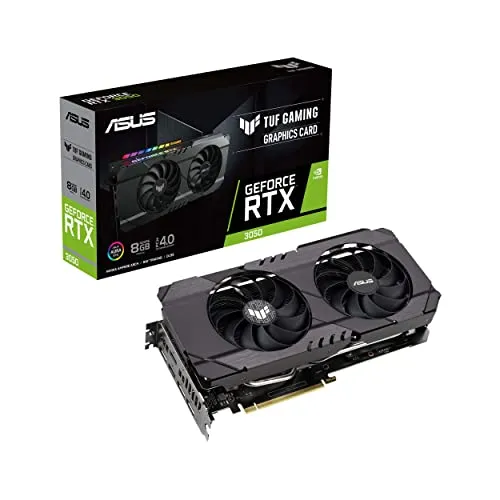 ASUS TUF Gaming GeForce RTX 3050 OC Edition 8GB GDDR6 - Leistungsstarke Gaming-Grafikkarte mit NVIDIA Ampere Architektur, optimierter Kühlung und beeindruckendem OC-Modus für flüssiges Gaming-Erlebnis.