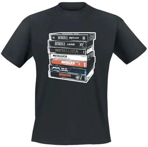 Metallica Cassette Männer T-Shirt schwarz M 100% Baumwolle Band-Merch, Bands
